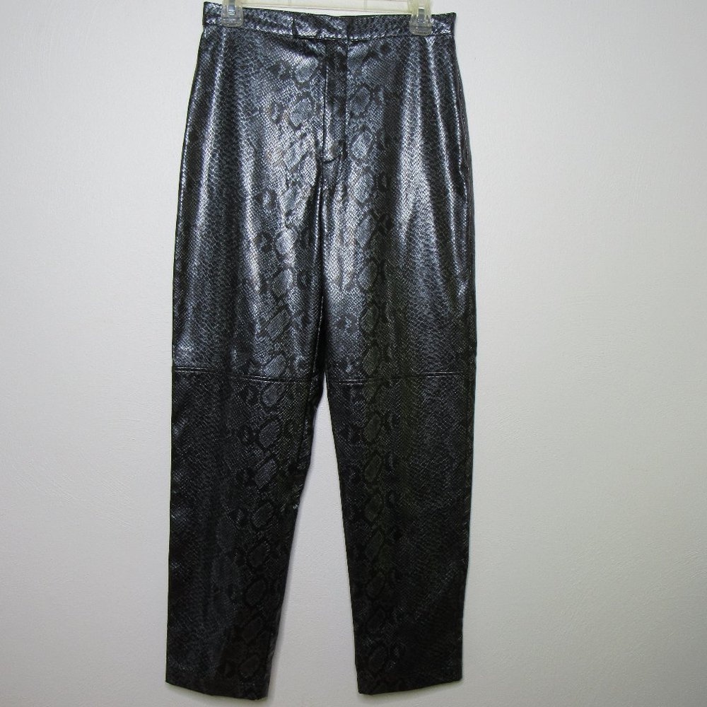 Vintage High Waist Vegan Leather Snake Pant Size 8
